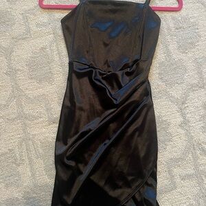 Elegant Black Satin Dress